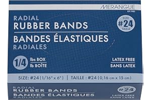 Merangue Size #24 Rubber Bands, 6" x 1/16", Natural Rubber, 1/4 lb Box