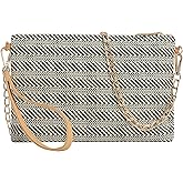 Beurlike Straw Clutch Purses for Women Beach Wristlet Wallet Small Cross body bag for Girls