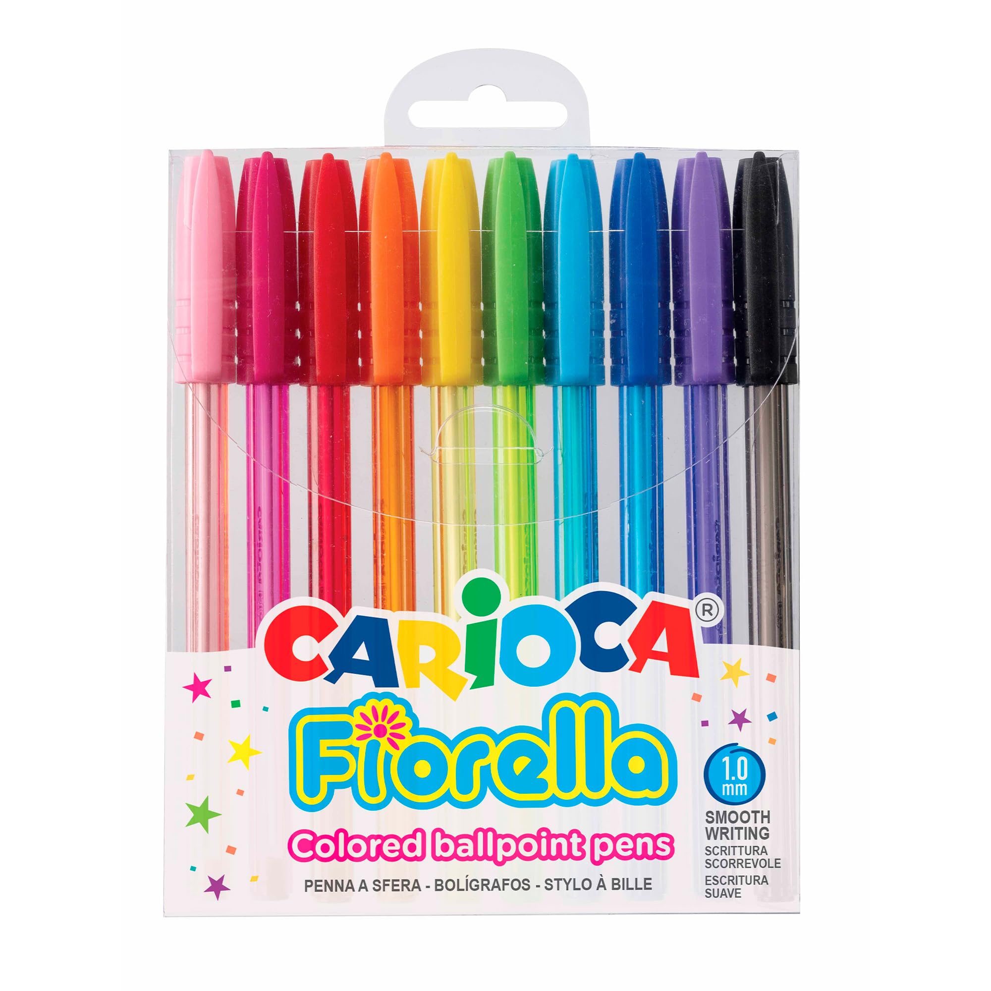 Carioca 42775 Fiorella Ballpoint Pen for Precise Writing (Pack of 10)