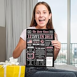 MOROLURU Big 12th Birthday Card, Happy 12th
