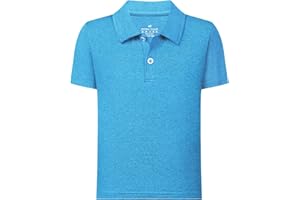 QBK Boys' Active Performance Golf Polo Shirts Kids Dry Fit School Uniform for Toddler to Youth