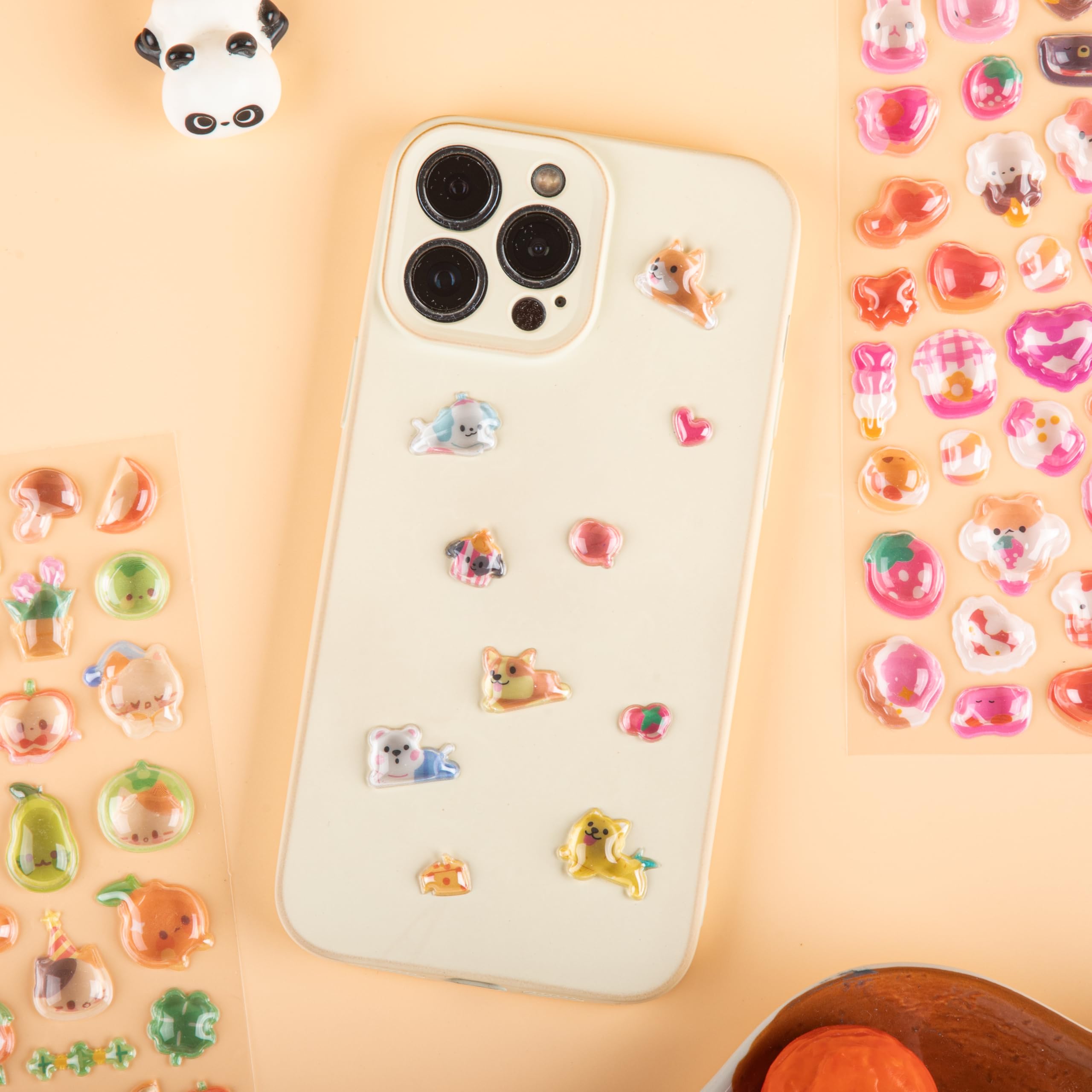 NestlyMoly シール ぷっくり 立体シール 3Dシール ステッカー かわいい キラキラ おしゃれ 女の子 男の子 ごほうび 贈り物 DIY用 デコシール 手帳用 日記帳用 貼り付け可能 1枚入り