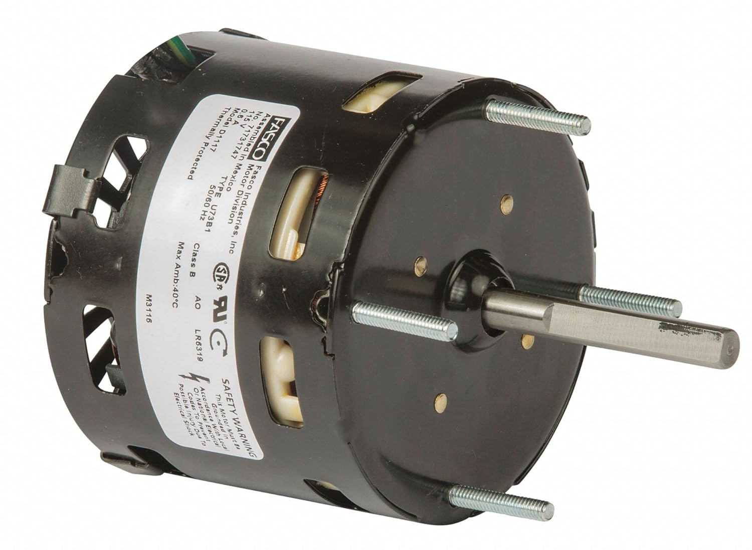 Condenser Fan Motor, 1/65 HP, Stud, 115V Industrial