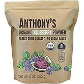 Anthony's Organic Blueberry Powder, 8 oz, Freeze-Dried, Gluten Free, Non GMO
