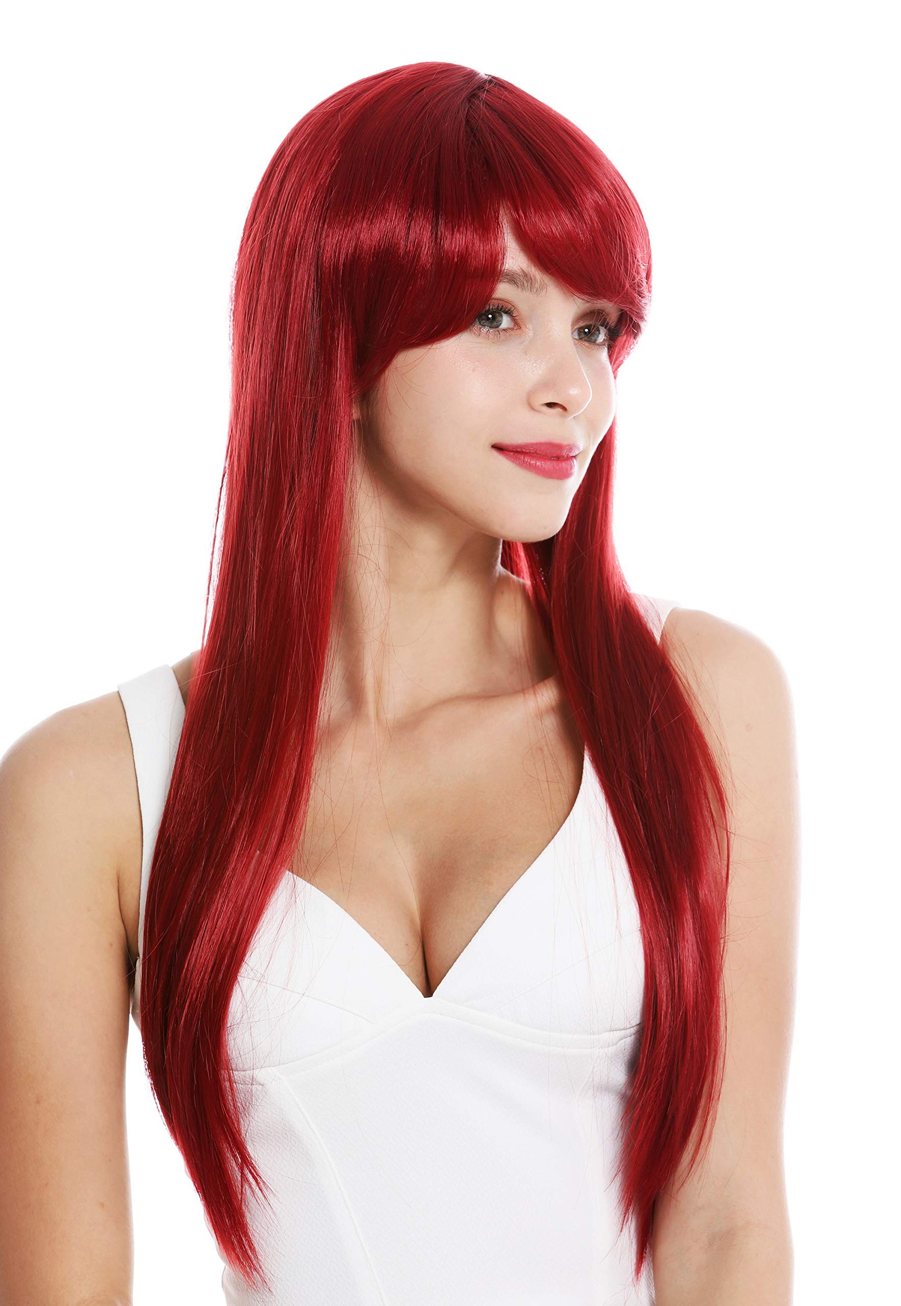 WIG ME UP - YZF-41062-T1557 women's quality wig cosplay long sleek fringe parting red