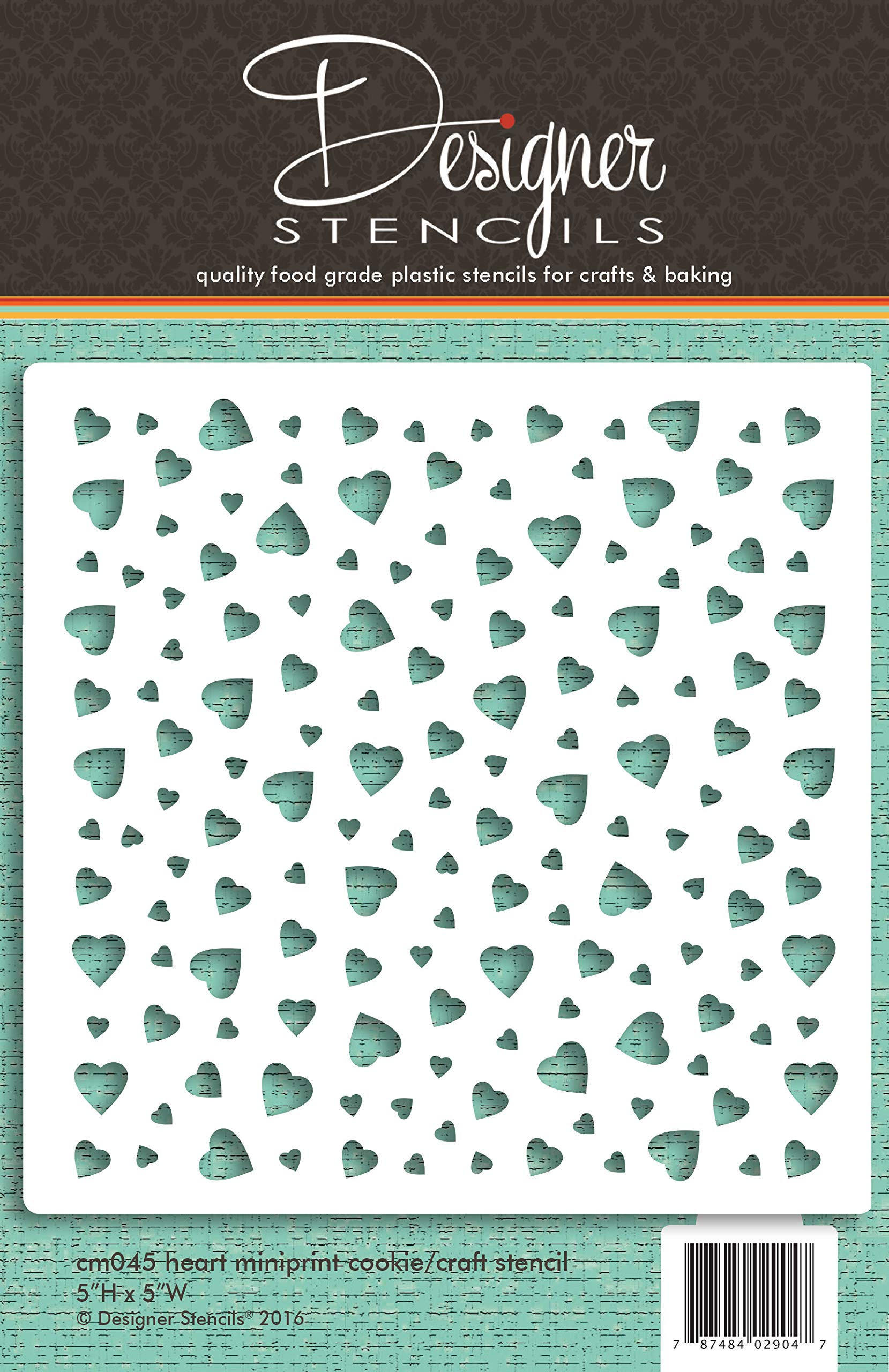 Heart Miniprint Cookie and Craft Stencil CM045 by Designer Stencils