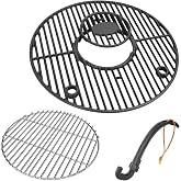 19.5" Round Cast Iron Grill Grate and Charcoal Grate Kit for Akorn Kamado Ceramic Grills and Char-Griller Akorn 16620 E56720, Replacement Parts for Louisiana Grills K24, Pit Boss K24, Expert kamado