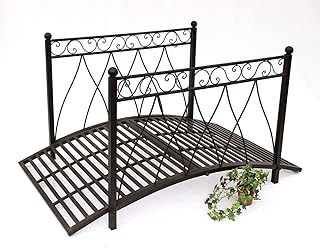 DanDiBo Gartenbrücke Metall mit Geländer 111252 Eisenbrücke 145 cm Brücke Garten Metallbrücke Teichbrücke Gartendeko