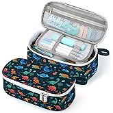 Jcocylse Large Capacity Pencil Case Portable Pencil Pouch Bag School Supplies for College Students(Dinosaurs)