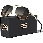 LUENX Aviator Sunglasses for Men Women Polarized Driving Classic Shades - UV 400 Protection with Accessories 60MM