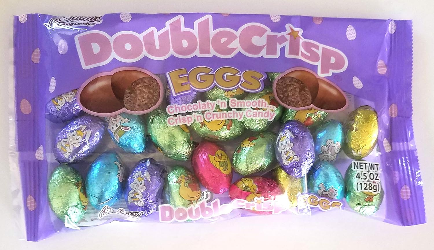 Amazon Com Palmer 1 Bag Double Crisp Eggs Chocolaty N Smooth Crisp N Crunchy Chocolate Easter Candy Net Wt 4 5 Oz 128 G Grocery Gourmet Food