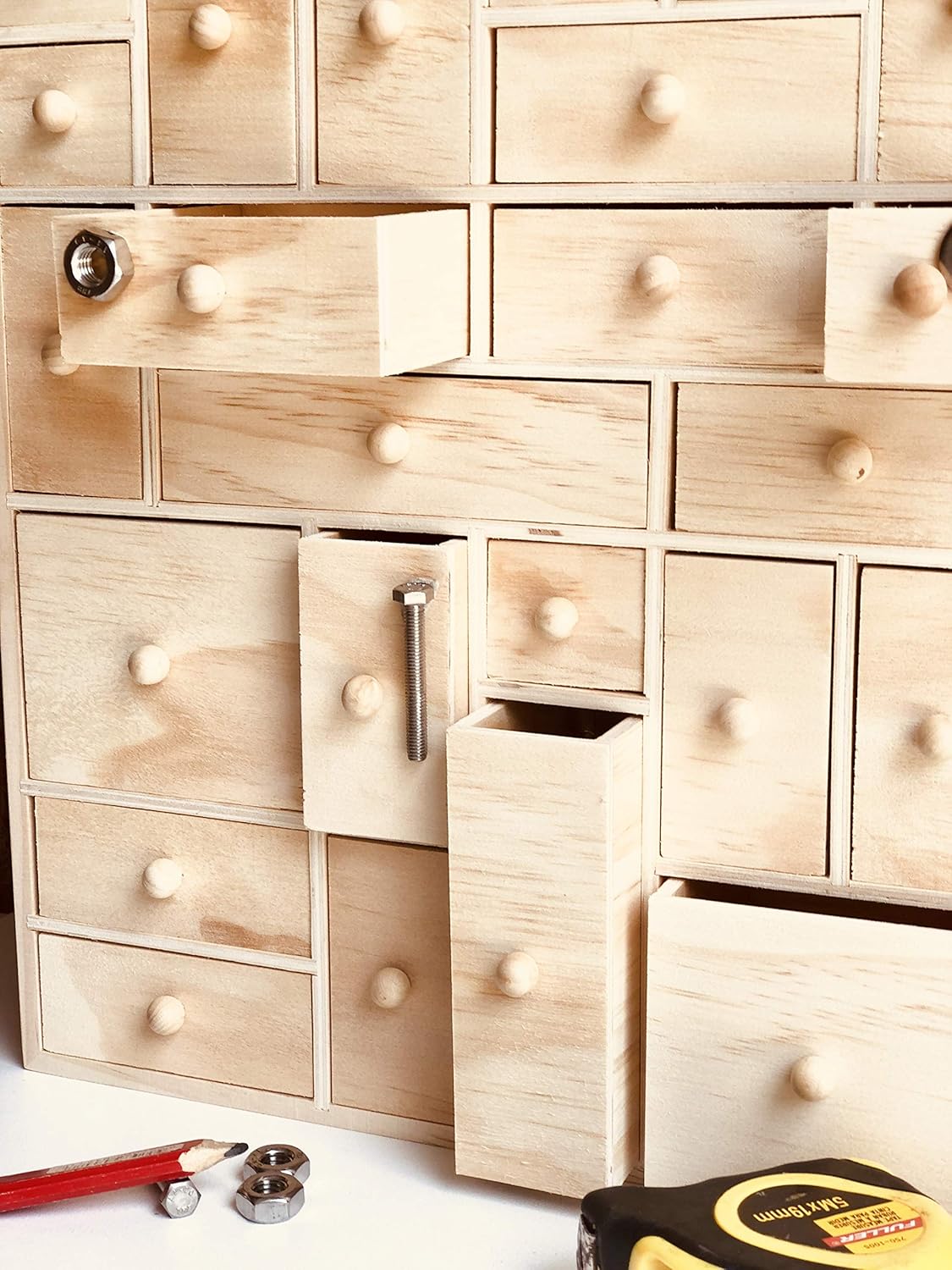 HYGGEHAUS Wooden Storage Organizer - 24 Drawer | Craft Storage ...
