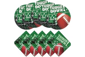 FENGHU Football Party Tableware Supplies Set, 20 Plates and 20 Napkins, for Football Birthday Party Football Gameday Tailgate Theme Birthday Party Decorations