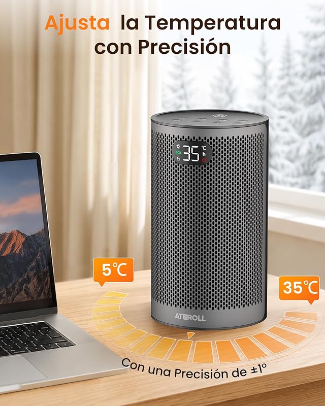 Calefactor Bajo Consumo 1500W, 3 Modos Calefactor Cerámico PTC — foto 5 de 8
