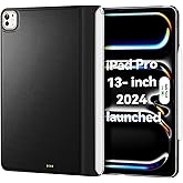 Matekxy Magic-Keyboard Compatible Case for iPad Pro 13 inch M4/M5 2024/2025, Cover for Smart MagicKeyboard Folio Slim Durability, with Durable Leather Surface, (Keyboard Not Included), Black
