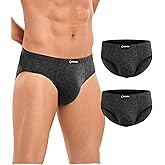 CAOZITOU Merino Wool Underwear Men, Breathable Wool Underwear for Men, Comfort Soft Wooly Moisture-Wicking Briefs 2 Pack