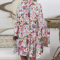 YongANs Tunic Tops Dress for Women 3/4 Sleeve Boho