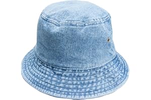 Gelante Solid Color 100% Cotton Bucket Hat for Women and Men Packable Travel Summer Beach Hat