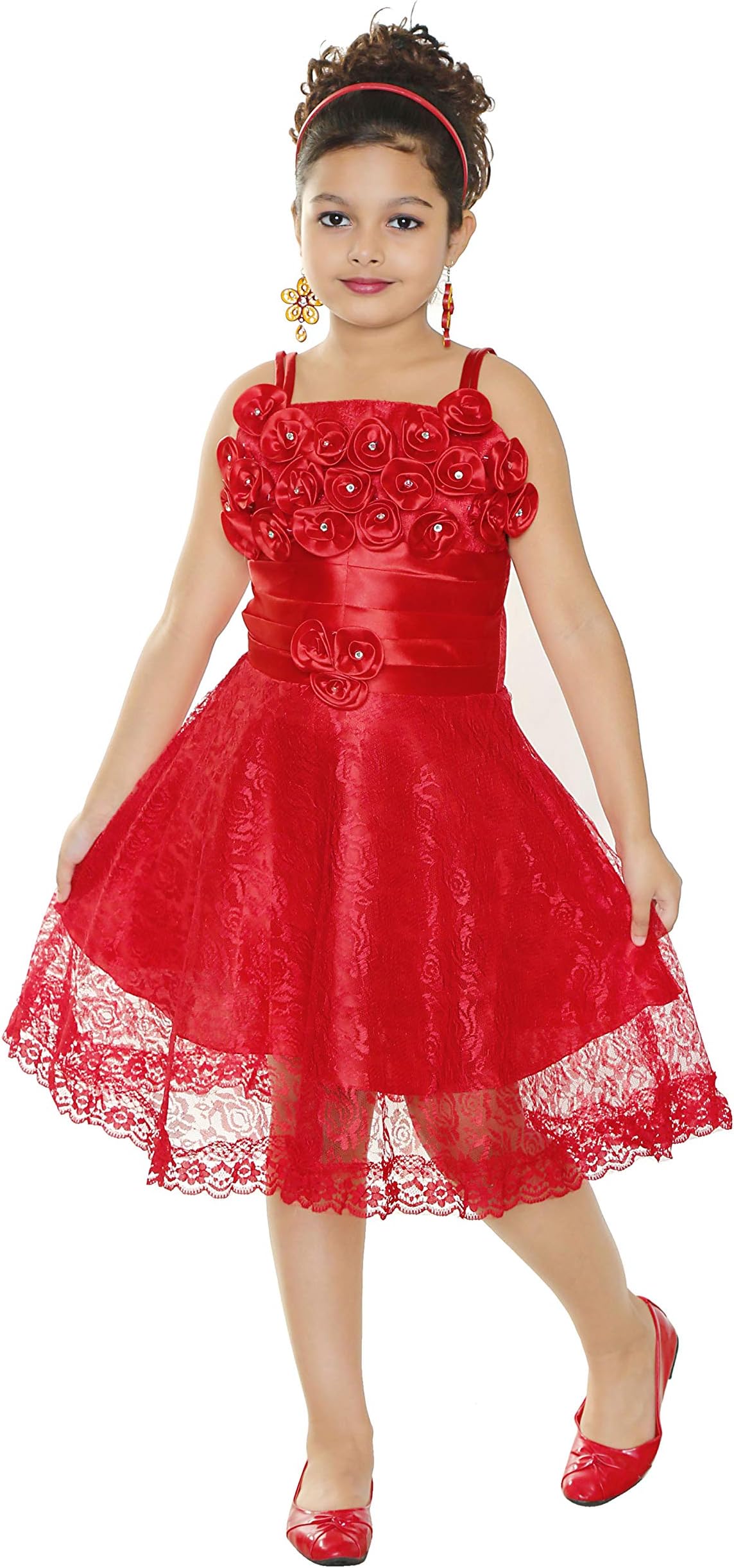 Girl's Midi Western Frock Dress