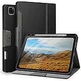 Antbox Case for iPad Pro 12.9'' 6th Generation (2022) 5th/4th/3rd Generation (2021/2020/2018), Built-in Pencil Holder Auto Sleep/Wake Function PU Leather Smart Cover (Black)