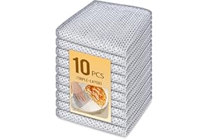 Triple-Layer Wire Dishcloth Multipurpose Wire Dishwashing Rags for Cleaning Dishes Cookware Microwave Stove Kitcken Counter,P