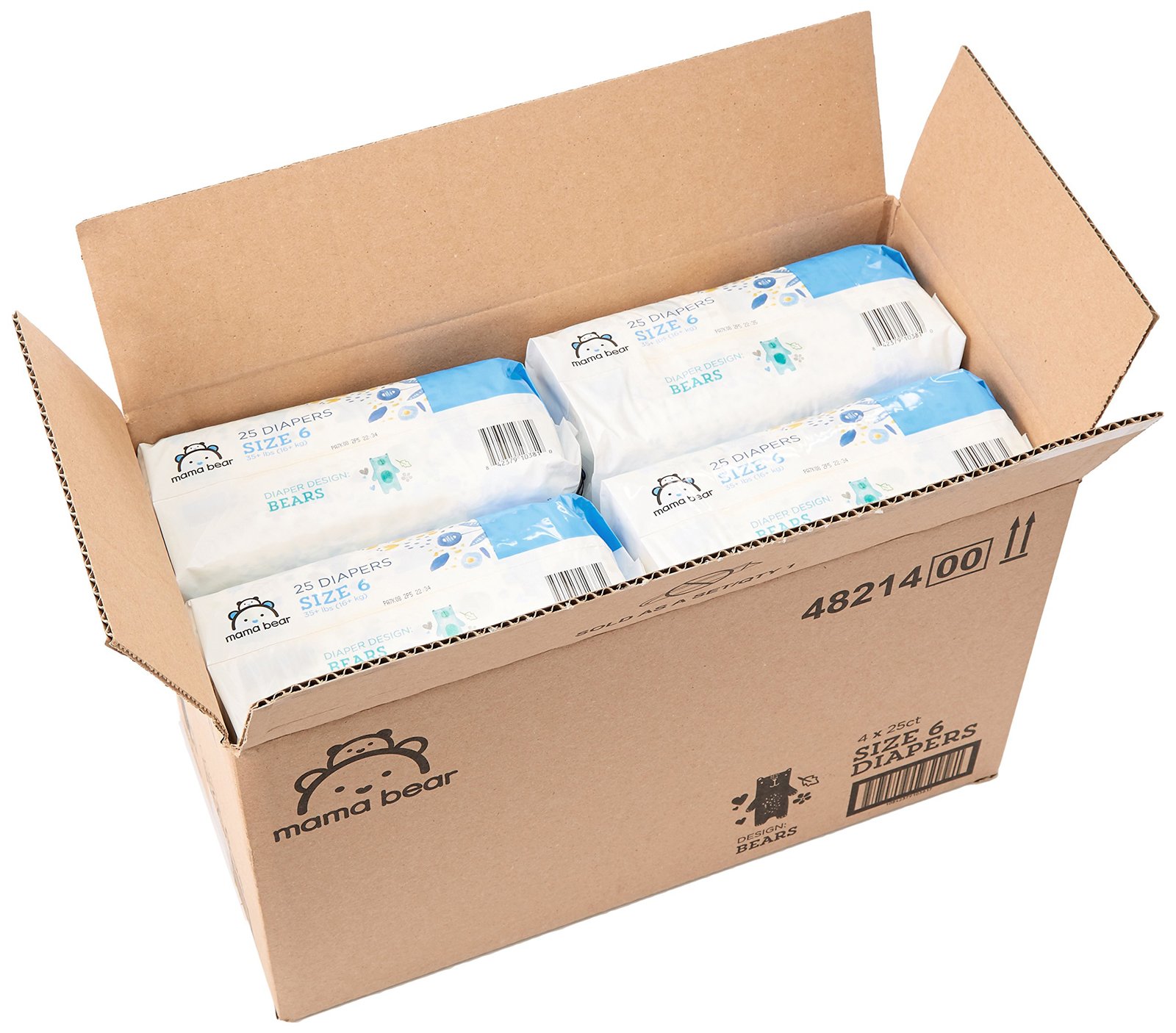 Galleon Amazon Brand Mama Bear Diapers Size 6, 100 Count, Bears