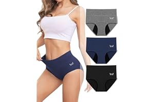 Rdiner Heavy Flow High Absorbency Period Underwear Women, Leakproof Panties Postpartum Menstrual Hipster Briefs Teens 3 Pack