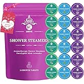 Shower Steamers Aromatherapy Gifts for Women, 18-Pack Organic Eucalyptus Lavender Mint Essential Oil Shower Bombs, Self Care Stress Relief Birthday or Christmas Stocking Stuffers Gifts for Her/Him
