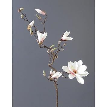Kunstblume MAGNOLIE 138 cm. Magnolienast mit Magnolienblüten und Knospen