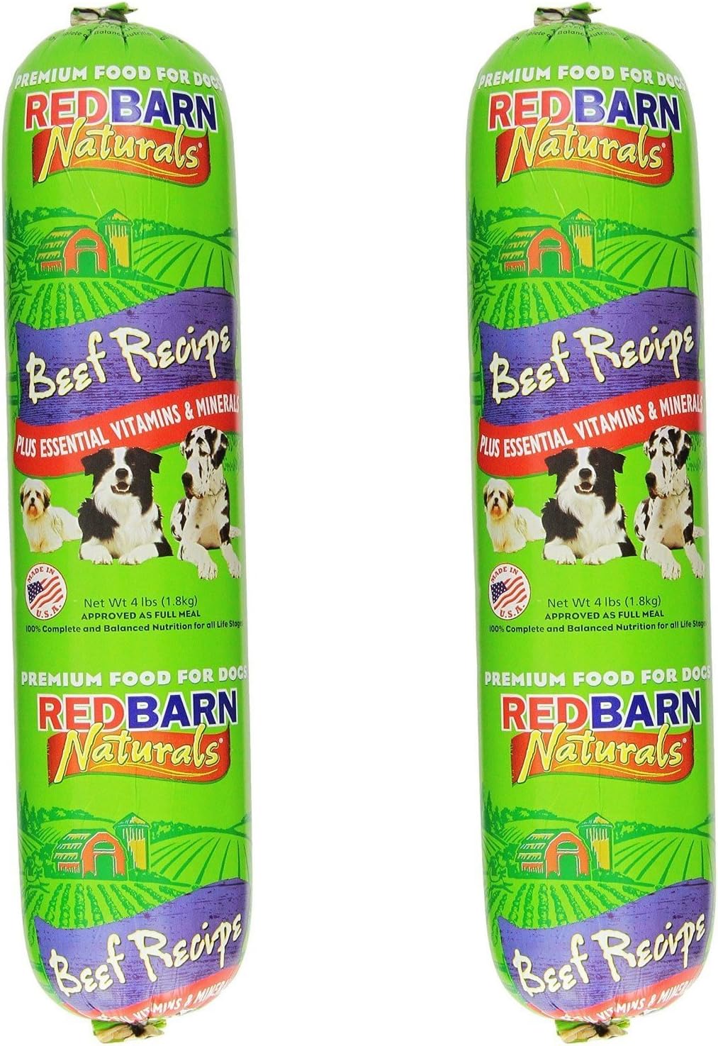 Amazon Com Redbarn Dog Large 4lb Beef Roll 2 Count Pet Supplies