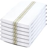 LANEPORTIA Kitchen Dish Towels, 6-Pack, Premium 100% Cotton for Drying Dishes, 14”x 25” Ultra Soft, Super Absorbent & Quick Drying Hand & Tea Towels for Kitchen, Lemon Green