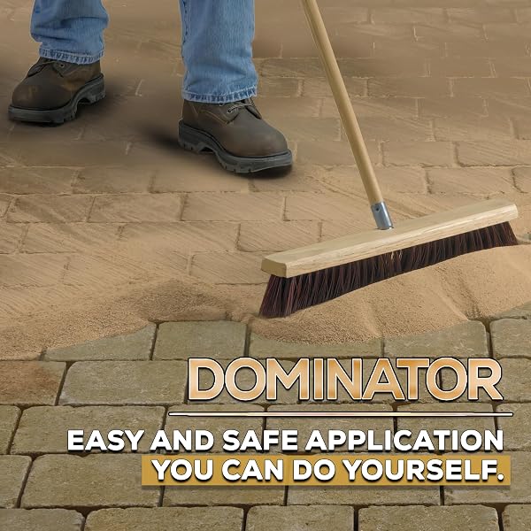 10 POUND CAMEL BROWN DOMINATOR POLYMERIC SAND WITH REVOLUTIONARY CERAMIC FLEX TECHNOLOGY FOR STABILIZING PAVER JOINTS/GAPS, 1/8” UP TO 4”, PROFESSIONAL GRADE RESULTS