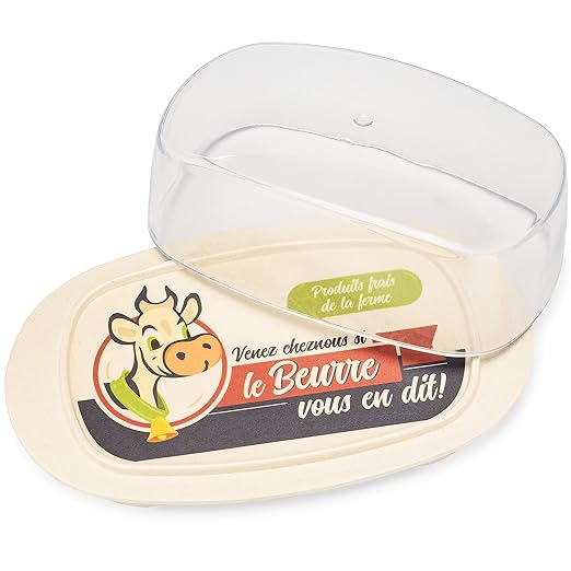 Portavasos de mantequilla crema extra grande con tapa y estampado ...