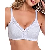 HACI Women's Cotton Bra Plus Size Full Coverage Wirefree Non Padded Everyday Seamless