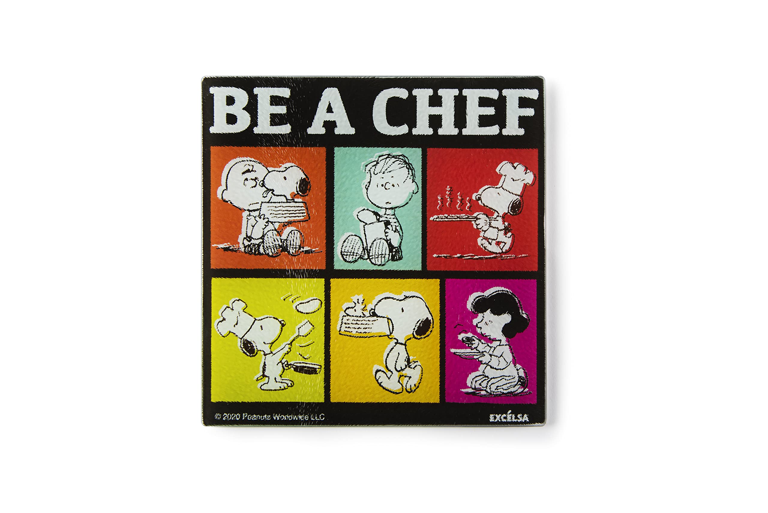 Excelsa Peanuts Be Trivet, Shatterproof glass, Cm. 18 x 18