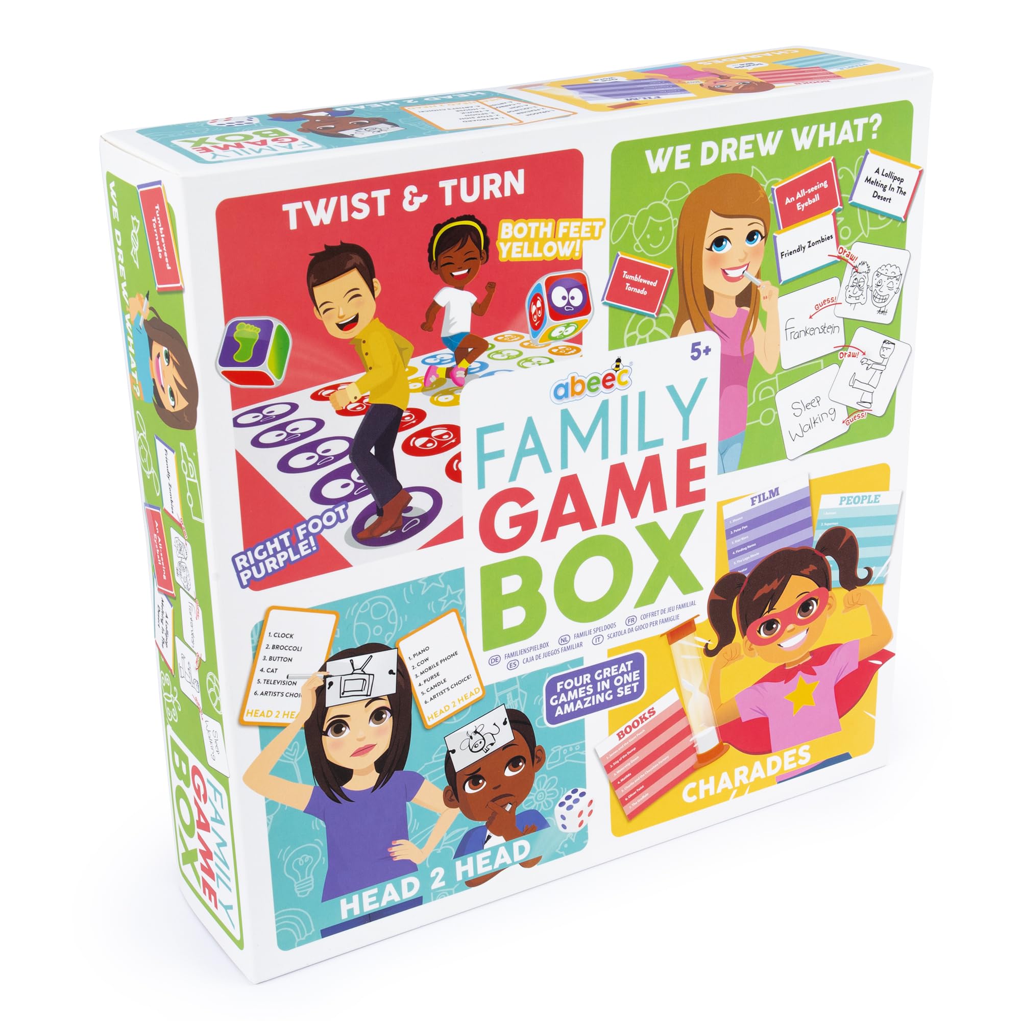 Abeec Family Game Box - 4 Board Games In 1 - For Kids And Adults