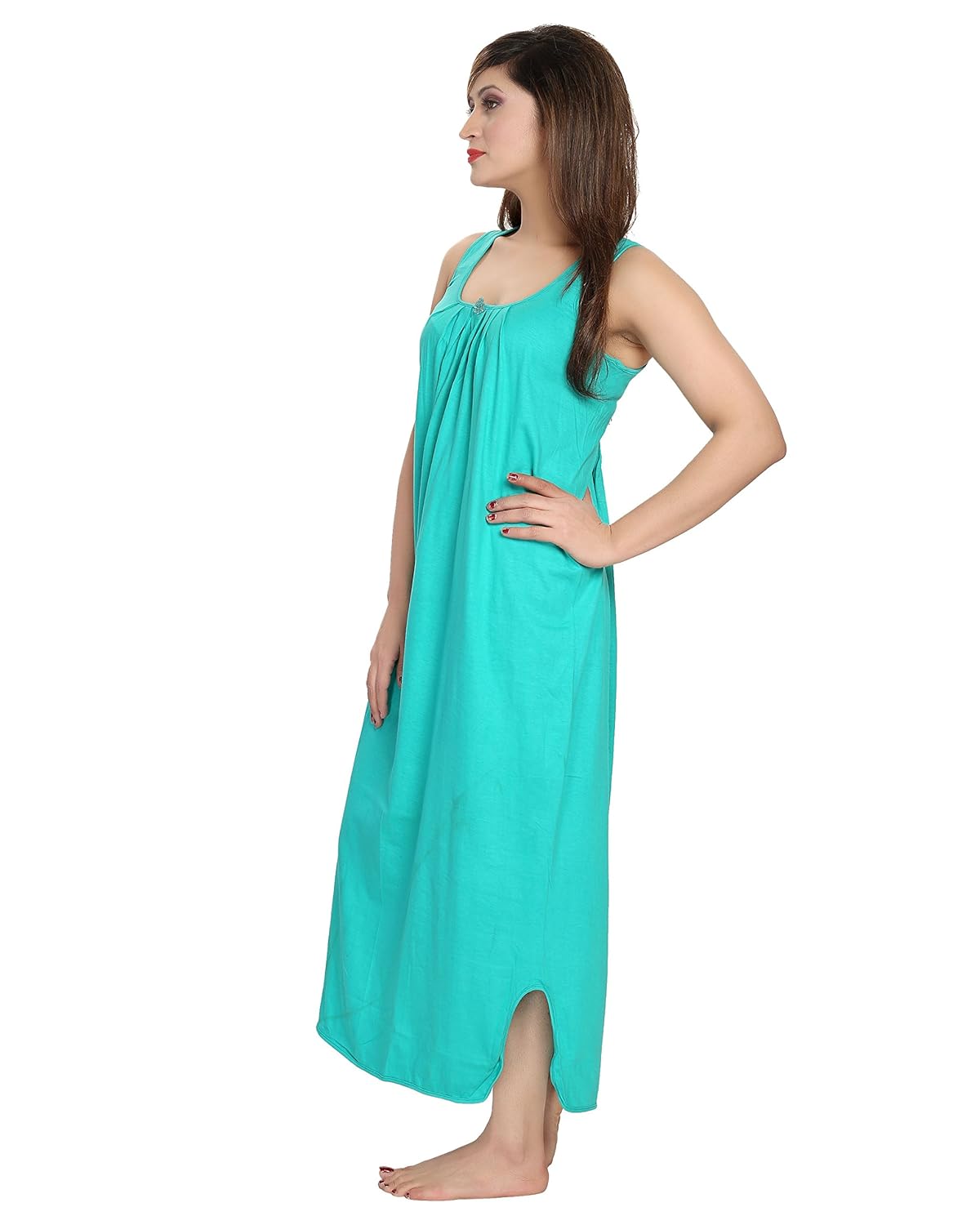 cinco women's nighty, cotton, sleeveless, free size-ccn006