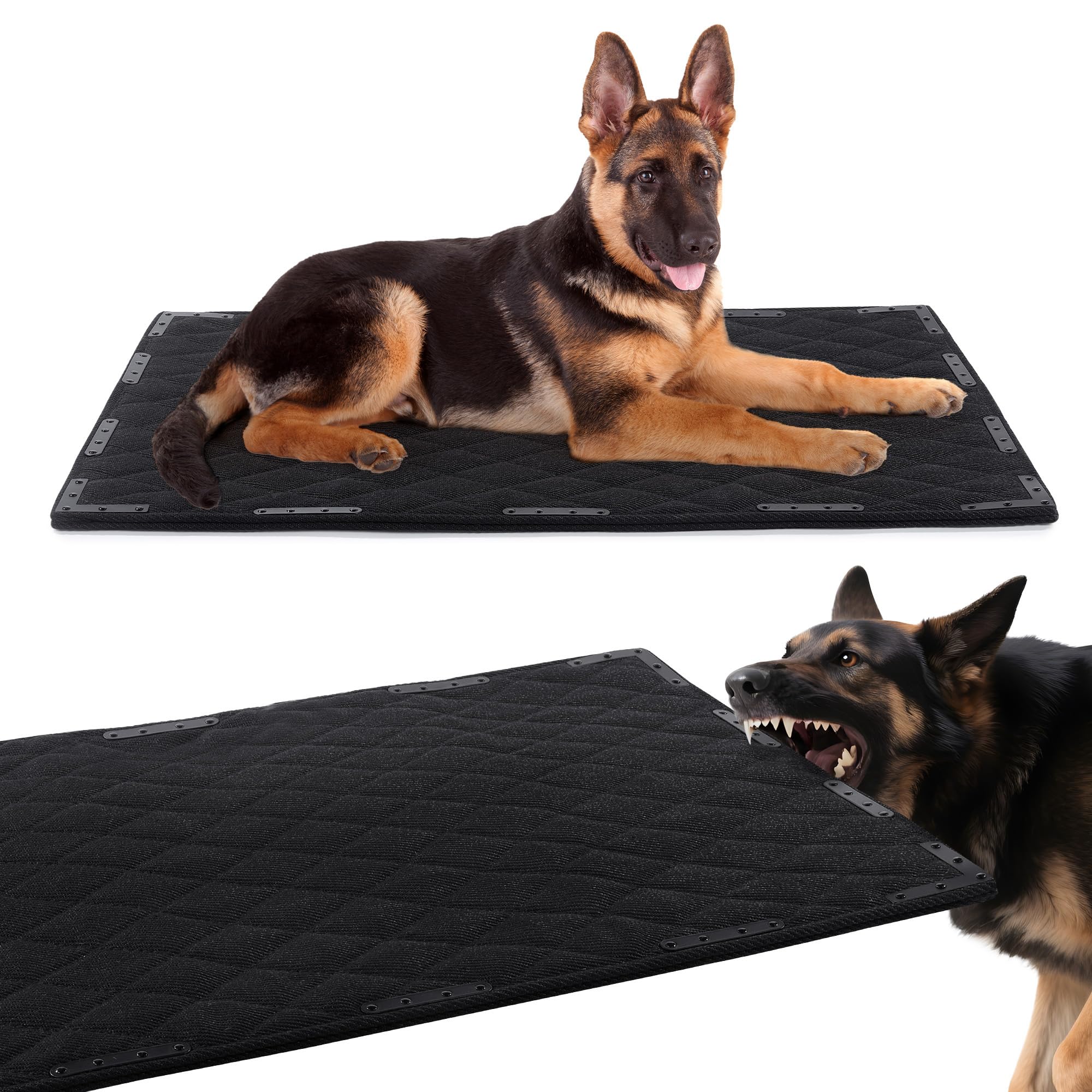 Photo 1 of HOMBYS Chew Proof Dog Bed Mat with 14 Metal Rivets - Indestructible Kennel Pad for Teething Puppies & Aggressive Chewers, Durable Waterproof Crate Mat for Medium Dogs, 35" x 22" (Indoor/Outdoor Use)