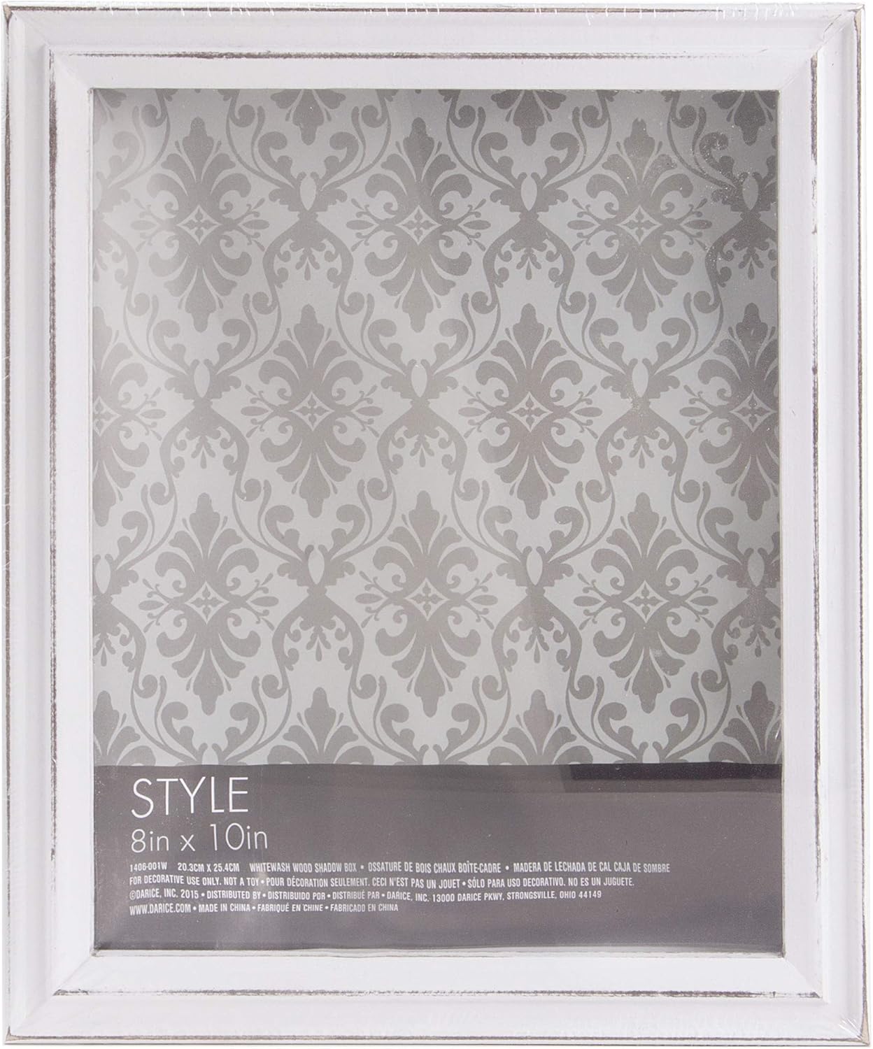 Darice White Shadow Box Frame: Whitewashed Wood, 8 x 10 inches