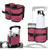 Luggage Cup Holder Attachment. Hands-Free Beverage Carrier for Coffee Mugs and Bottles, Fits Suitcase and Roll-On Handles. Must-Have Travel Accessory, Ideal Gift for Travelers and Flight Attendants.