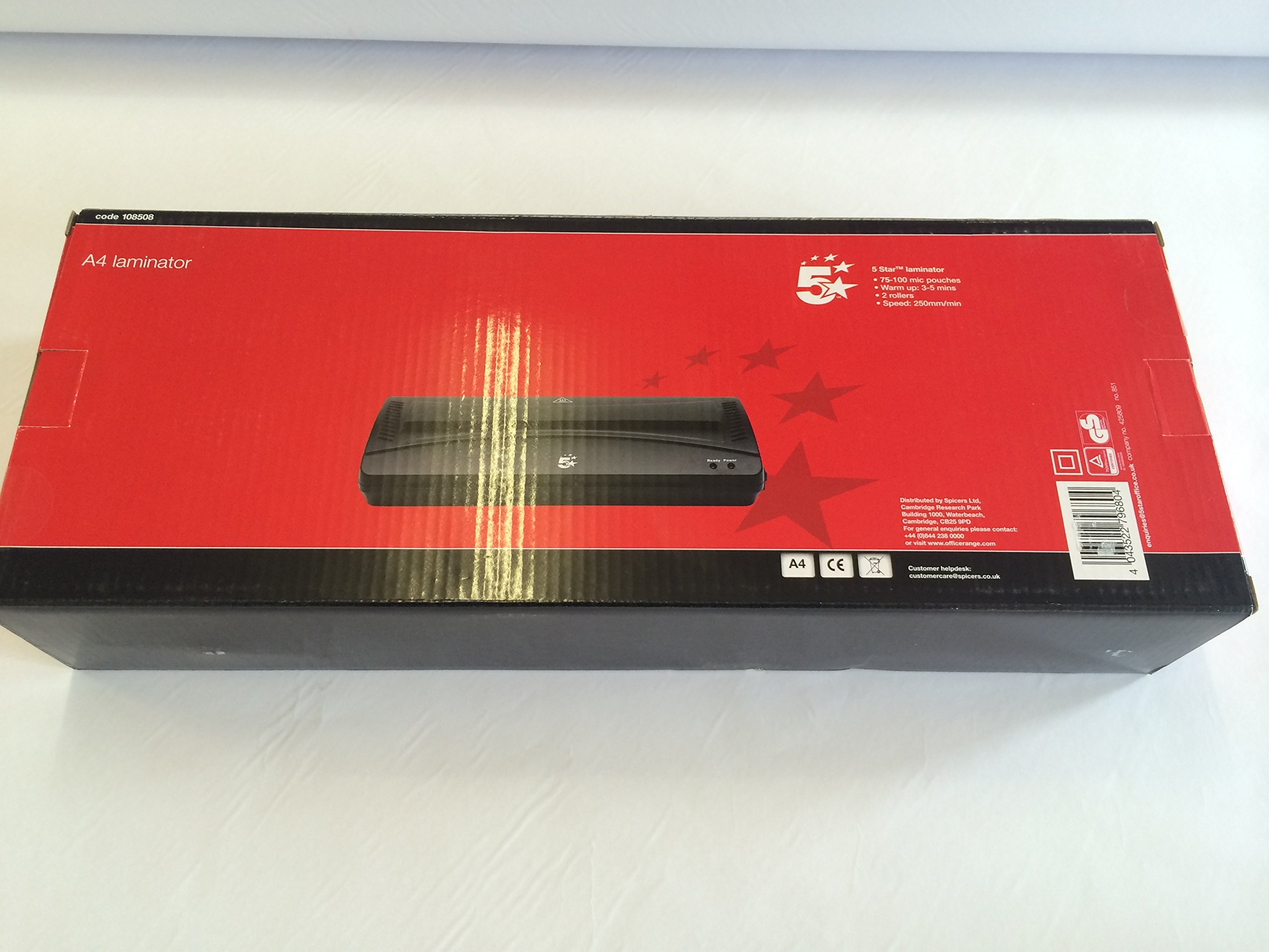 5 Star Office Hot and Cold A4 Laminator up to 2x100micron Pouches A4