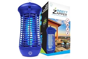 LIVIN' WELL Livin’ Well Blue Bug Zapper Indoor Outdoor - 4000V High Powered Electric Mosquito Zapper Home Patio, 1,500 Sq Ft Range Fly Zapper Mosquito Trap,18W UVA Bulb Mosquito Killer Lamp Insect Bug Light