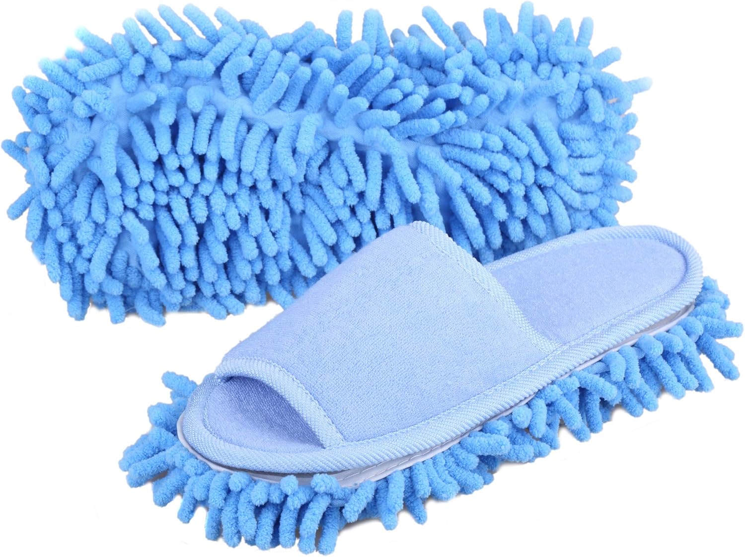 Friendly House Women's Microfiber Floor Cleaning Mop Slippers with Terry Towel