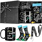 Layhit 4 Pcs Math Teacher Appreciation Gift Graduation Gifts 12 oz Coffee Mug Math Socks Lanyards Keychain with Gifts Box for Men Women Teens Teacher Birthday Teachers Day Christmas