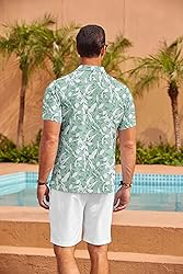 COOFANDY Men Tropical Shirts Cotton Linen Shirts