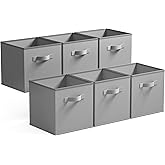 GRANNY SAYS Cube Storage Bins, Pack of 6 Fabric Storage Cubes 11x11, Collapsible Square Storage Boxes for Shelves, Cube Bac d