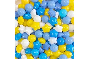 YUFUL Star Ball Pit Balls - Pack of 100 Non-Toxic Soft Plastic Balls for Kids, BPA & Phthalate Free, Crush Proof Suitable for Ages 1-5. Ideal for Parties, Pools, Tents and More (100 Balls)