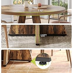LITTLE TREE Round Dining Table for 4-6 People, 47
