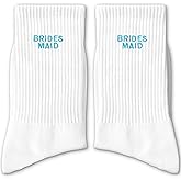 IDUXIY Cute Bridemaids Socks - White Embroidery Wedding Socks For Bride Maids