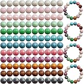 Richbunnys 120pcs 15mm Bulk Silicone Beads for Pens, Keychains, Necklaces and Bracelets - Assorted Rubber Beads Set (Phantom)